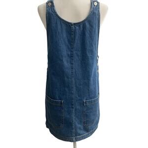 True Blue Vintage Denim Jumper Dress Size M Sleeveless Pinafore